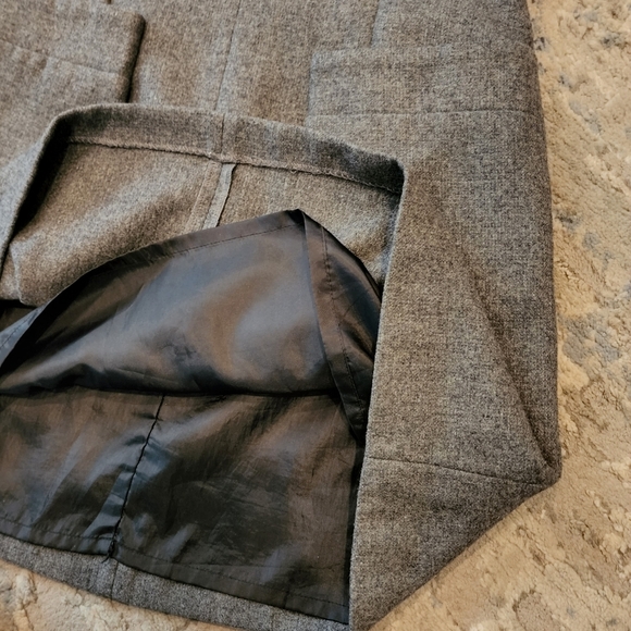 Katya Leonoviche faux wool grey skirt size 34 Italy Front Pockets Vegan Feminie - Picture 9 of 14